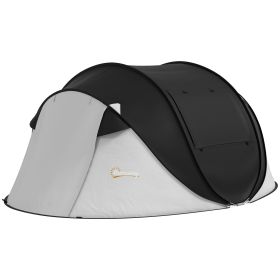 Pop Up Tent with Porch and Carry Bag, 3000mm Waterproof, for 2-3 People Camping Hiking, Black