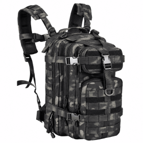 Small Military Tactical Backpack 30L Assault Backpack Tactical Bag for Outdoor,Hiking, Camping Travel (Color: black camo)