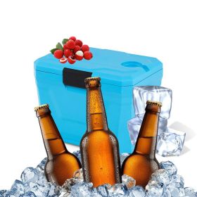 Portable Cooler Hard Shell Ice Chest for Outdoor Picnic (Color: Blue, Type: Coolers)