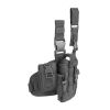 Tactical Drop Leg Holster for Right or Left Hand, Adjustable Thigh Holster with Utility Pouches and Secure Retention Straps