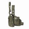 Tactical Drop Leg Holster for Right or Left Hand, Adjustable Thigh Holster with Utility Pouches and Secure Retention Straps