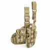 Tactical Drop Leg Holster for Right or Left Hand, Adjustable Thigh Holster with Utility Pouches and Secure Retention Straps